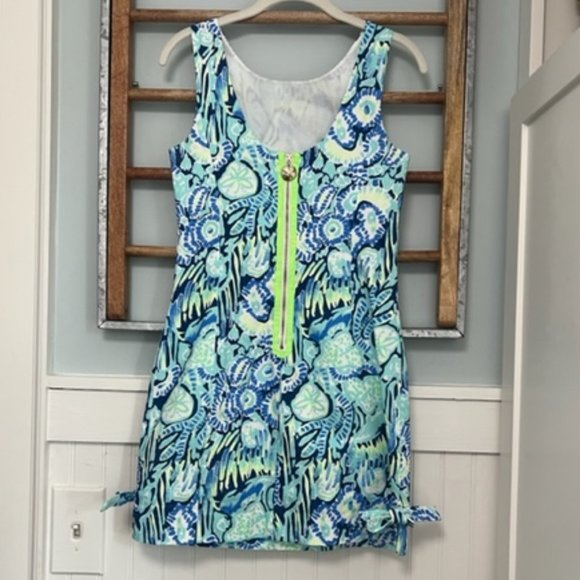 Lilly Pulitzer Delia shift dress size 0 blue green - Picture 8 of 11